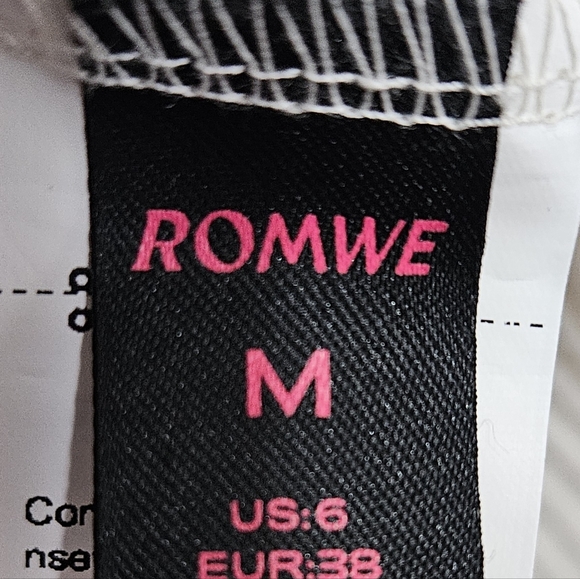 ROMWE Cream long sleeve Blouse Size M Woman's - Picture 12 of 13